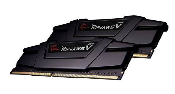 GSKILL  RipjawsV Siyah DDR4-3600Mhz CL16 32GB 2X16GB DUAL 16-19-19-39 1.35V - 2
