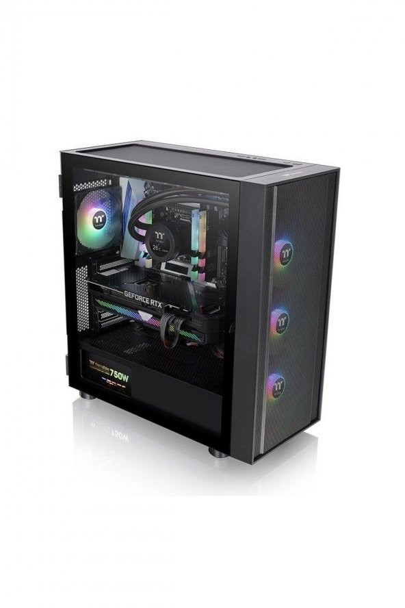 THERMALTAKE  h570 tg 750w 80+ argb 3x120mm fan mesh ön panel, tempered glass pencereli oyuncu kasasi - Resim 4