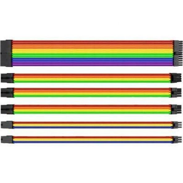 THERMALTAKE  ttmod rainbow power supply sleeved kablo seti  16 awg