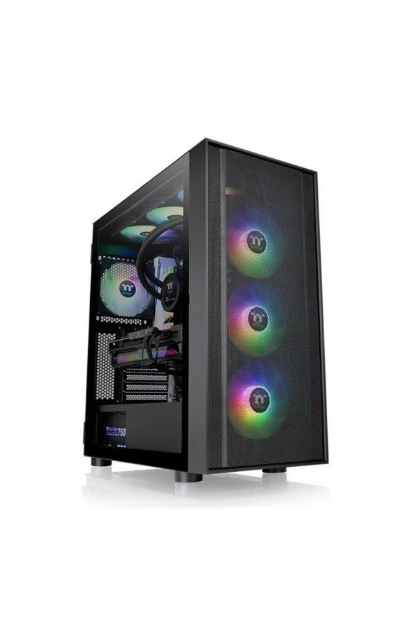 THERMALTAKE  h570 tg 750w 80+ argb 3x120mm fan mesh ön panel, tempered glass pencereli oyuncu kasasi