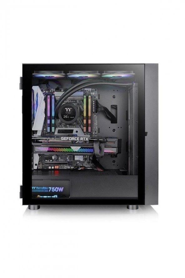 THERMALTAKE  h570 tg 750w 80+ argb 3x120mm fan mesh ön panel, tempered glass pencereli oyuncu kasasi - Resim 2