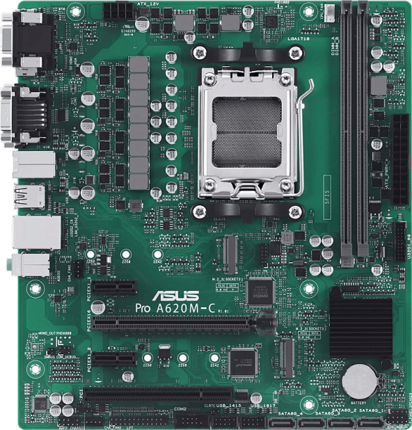 ASUS MB PRO A620M-C-CSM AMD A620 AM5 DDR5 6400 DP HDMI DVI VGA CIFT M2 USB3.2 AURA RGB COM PCI mATX UCRETSIZ UZAKTAN YAZILIMI ASUS 5X PROTECTION III - 4