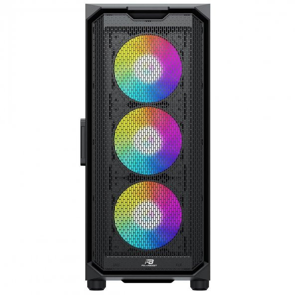 PowerBoost  VK-K521B 650w 80+ USB 3.0 ATX Mesh Ring RGB fan siyah Kasa - 2