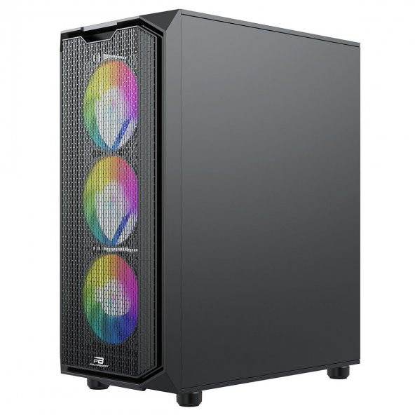 PowerBoost  VK-K521B 650w 80+ USB 3.0 ATX Mesh Ring RGB fan siyah Kasa - 3