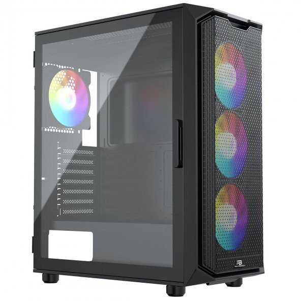 PowerBoost  VK-K521B 650w 80+ USB 3.0 ATX Mesh Ring RGB fan siyah Kasa - 4