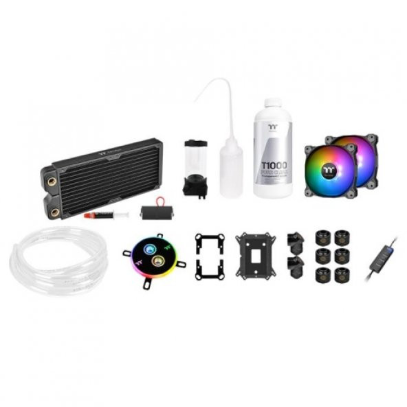 THERMALTAKE  pacific c240 ddc argb 2x120mm fanli, soft tube, custom sivi sogutma kiti am4, lga2066
