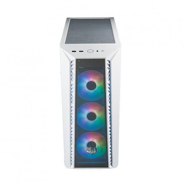 COOLERMASTER CM MasterBox 520 Beyaz Tempered Glass ARGB 4x120mm Fanli, Mesh Ön Panel Pencereli MidTower Kasa