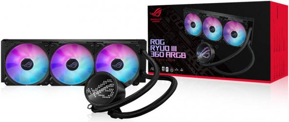 ASUS ROG RYUO III 360 ARGB ANIME MATRIX LED EKRAN ADRESLENEBILIR RGB FAN ROG ARGB CPU SOGUTUCUSU