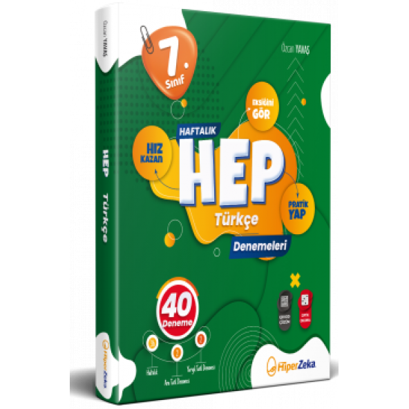 HİPER ZEKA ---  7. Sınıf Haftalık HEP Türkçe 40 Deneme  Özcan YAVAŞ