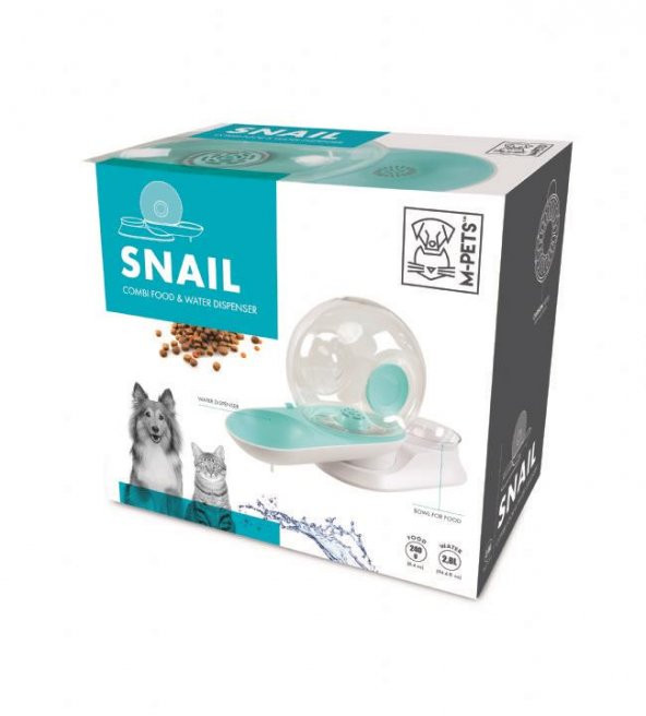 60501299 M-PETS SNAIL HAZNELİ SU ve MAMA KABI BLUE 2800ML-240GR