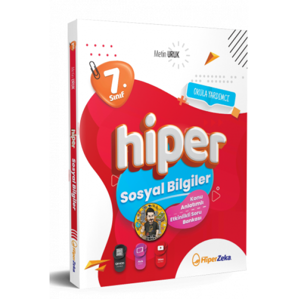 HİPER ZEKA 7. Sınıf Hiper Sosyal Bilgiler Konu Anlatımlı & Soru Bankası  Metin URUK ürün görseli
