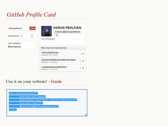 GitHub Profile Card - 2