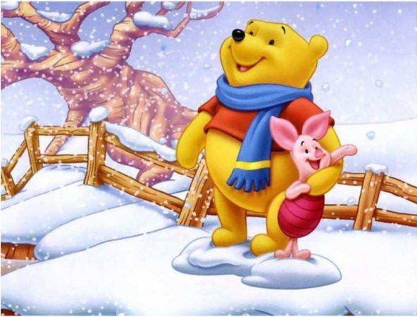 Movas Sanat Winnie The Pooh Ve Piglet | Elmas Mozaik Tablo | Mozaik Puzzle  | 50x35 | E20202946M