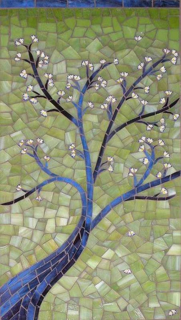 Movas Sanat Çiçek Açmış Ağaç | Elmas Mozaik Tablo | Mozaik Puzzle | 40x60 | E20202786M