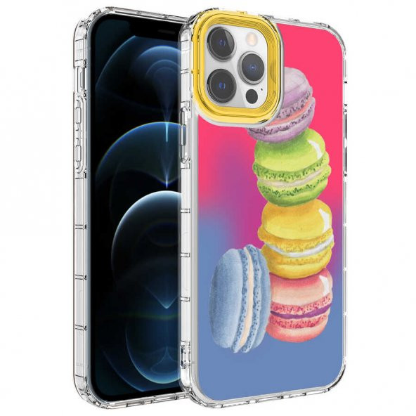Apple iPhone 13 Pro Max Kılıf Kamera Korumalı Renkli Desenli Sert Silikon Zore Korn Kapak