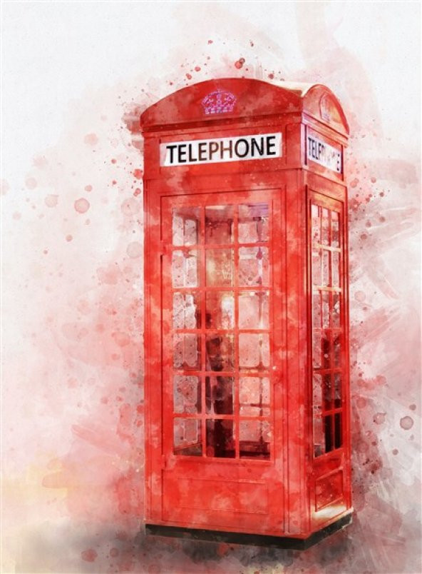 Movas Sanat Pastel Telefon Kulübesi | Elmas Mozaik Tablo | Mozaik Puzzle  | 40x60 | E20202300M