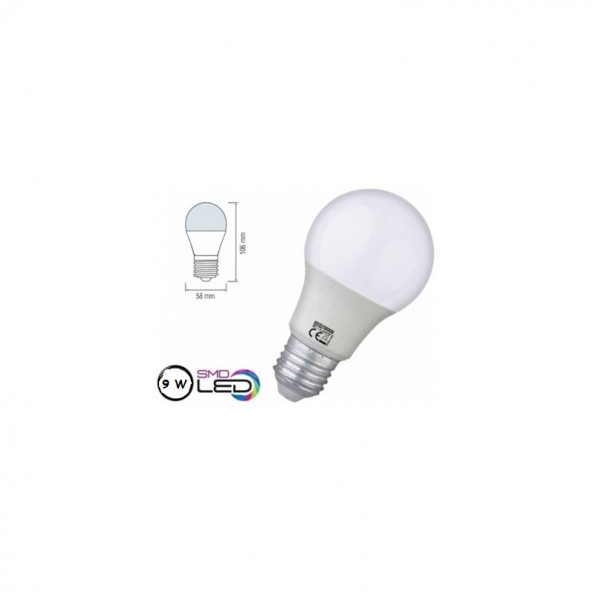 Horoz 9 Watt Led Ampul 900 Lümen Işık Gücü (Beyaz Renk - 1 Yıl Garanti)-(6 Adet Satışımız)
