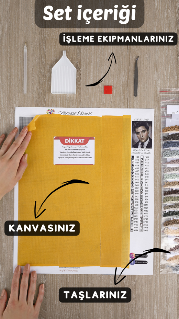 Movas Sanat Venedik Maskeli Kadın | Elmas Mozaik Tablo | Mozaik Puzzle | 60x40 | E20201661M - 2
