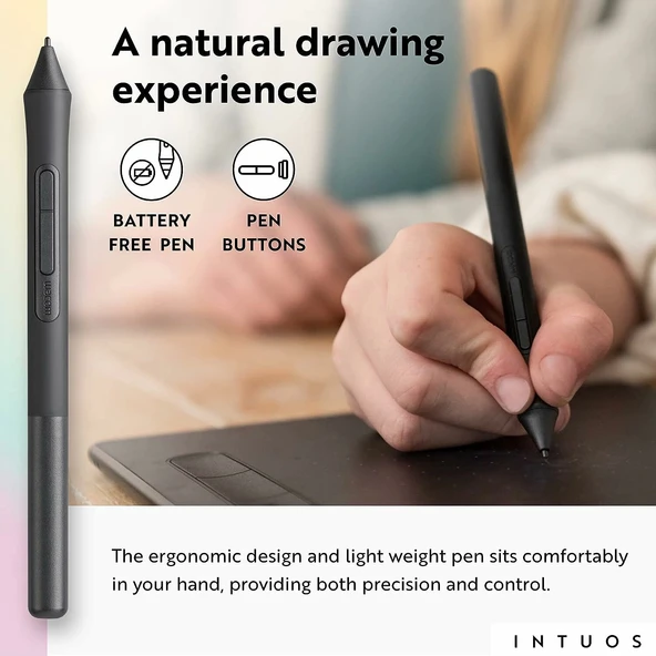 Wacom Intuos Küçük Bluetooth Grafik Çizim Tableti - Fıstık - 3