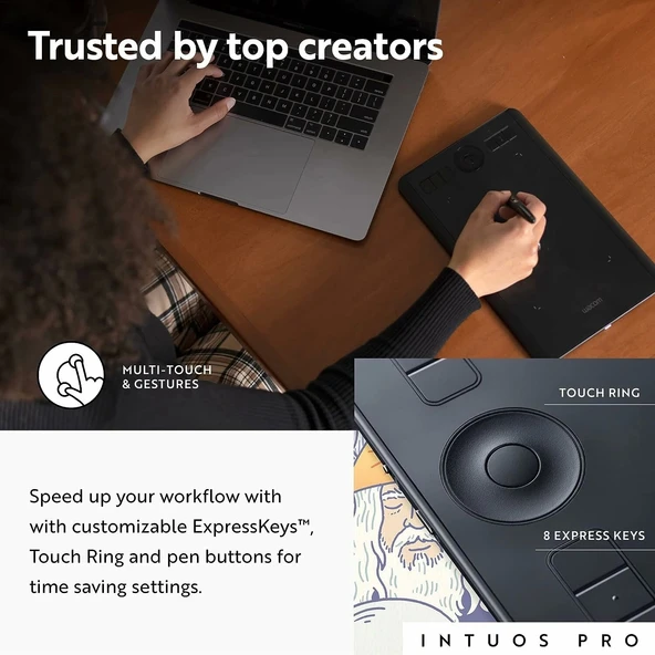 Wacom Intuos Pro Medium Bluetooth Grafik Çizim Tableti - 2