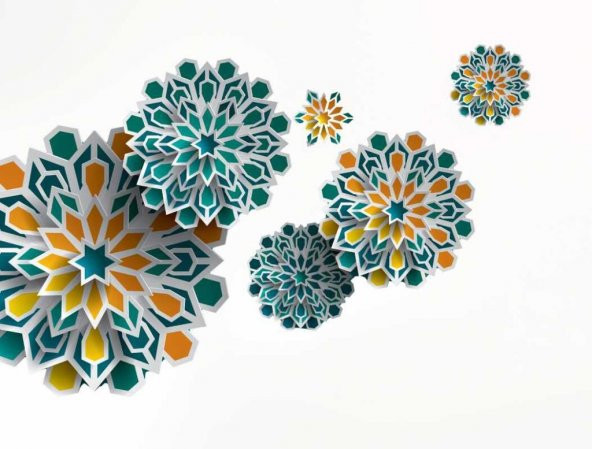 Movas Sanat Oryantal Origami Çiçekler | Elmas Mozaik Tablo | Mozaik Puzzle | 50x38 | E20201038M