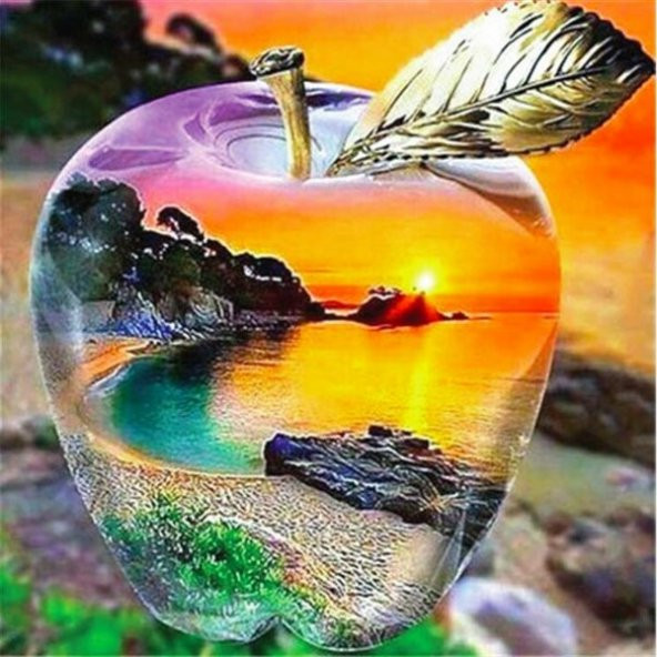 Movas Sanat Gün Batarken Bir Sahil Manzarası | Elmas Mozaik Puzzle | 40x40 | E20201256M