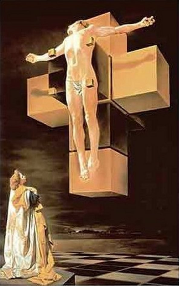 Movas Sanat Çarmıhta İsa - Salvador Dali | Elmas Mozaik Tablo | Mozaik Puzzle | 35x55 | E2020678 - 1