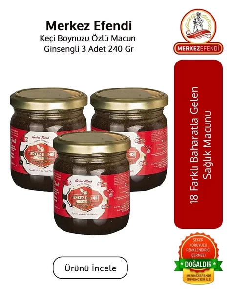 Merkez Efendi 18 Baharattan Oluşan Ginseng li Macun 240 Gr 3 Adet