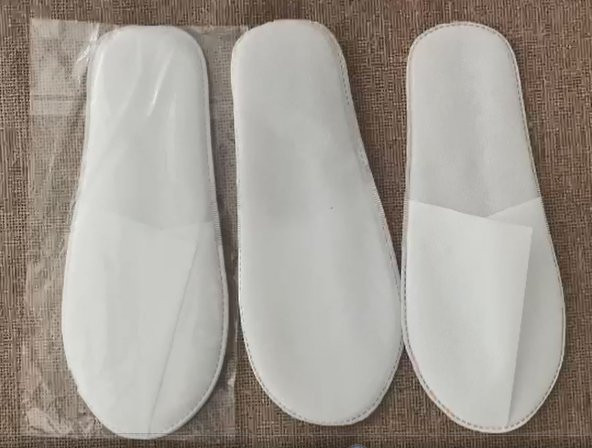 Tela Astarlı Ultrasonik Dikişli Ekonomik Otel Terliği Tek Kullanımlık Kullan At - 2