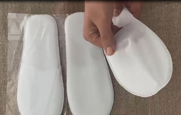 Tela Astarlı Ultrasonik Dikişli Ekonomik Otel Terliği Tek Kullanımlık Kullan At - 3