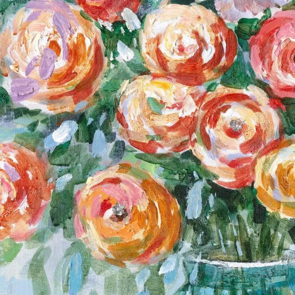 Movas Sanat Pastel Çizim Çiçek | Elmas Mozaik Tablo | Mozaik Puzzle  | 65x65 | E20234118
