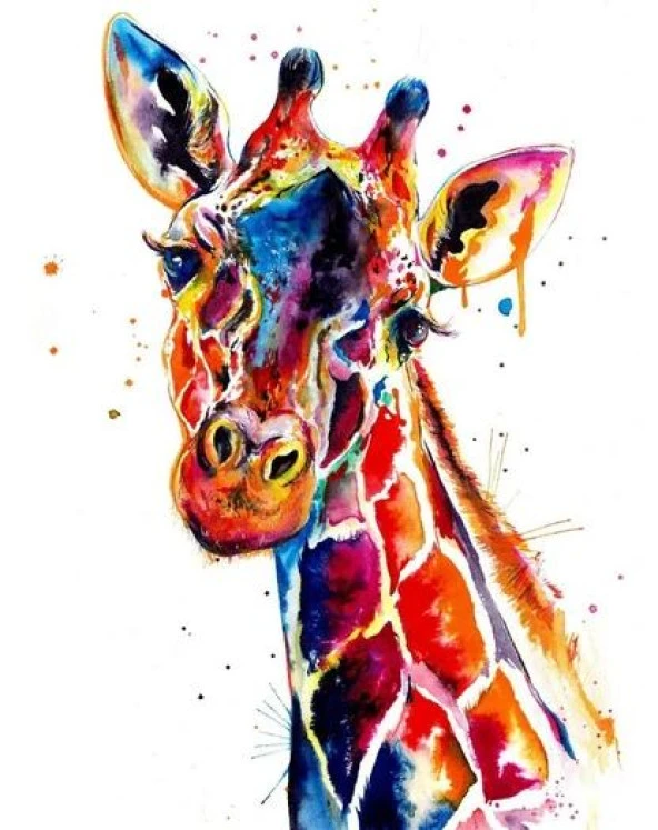 Movas Sanat Zürafa Çizimi | Elmas Mozaik Tablo | Mozaik Puzzle  | 50x60 | E20234258 - 1