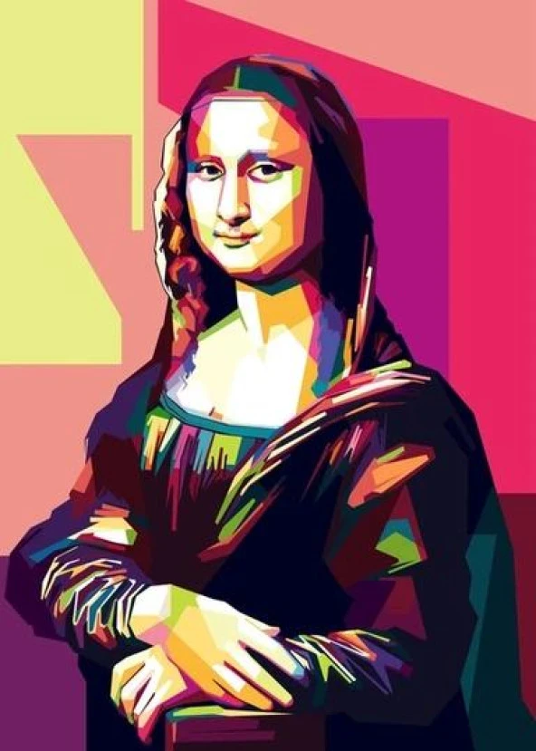 Movas Sanat Kübik Sanat Mona Lisa Tasarımı | Elmas Mozaik Tablo | Mozaik Puzzle  | 45x65 | E20234280