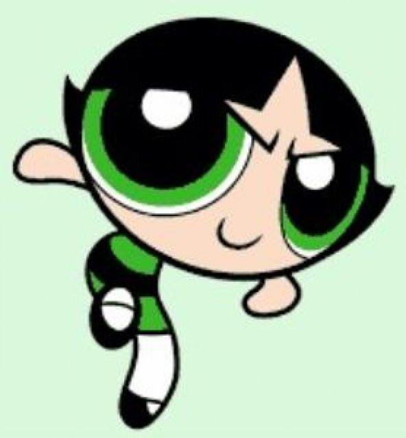Movas Sanat Powerpuff Girls Buttercup 2  | Mozaik Sticker | 14x15 | E20233820 - 1