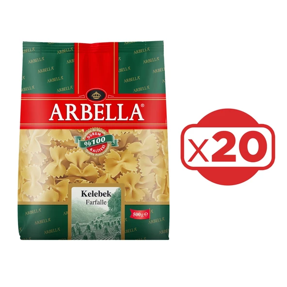 Arbella Kelebek Makarna 500 gr x 20 Adet