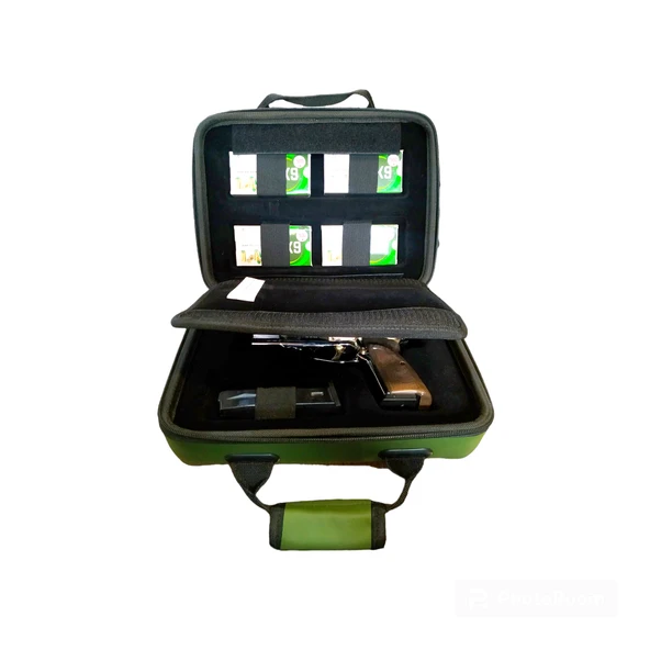 Hunterland Haki Yeşil Deri Panel Tabanca Taşıma Çantası - Resim 10