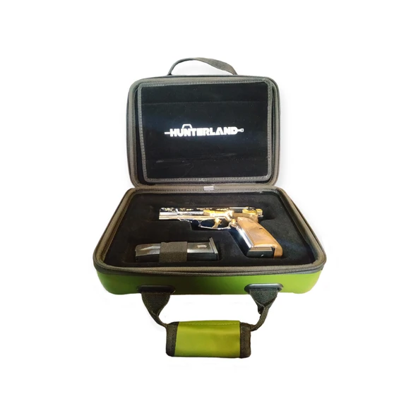 Hunterland Haki Yeşil Deri Panel Tabanca Taşıma Çantası - Resim 8