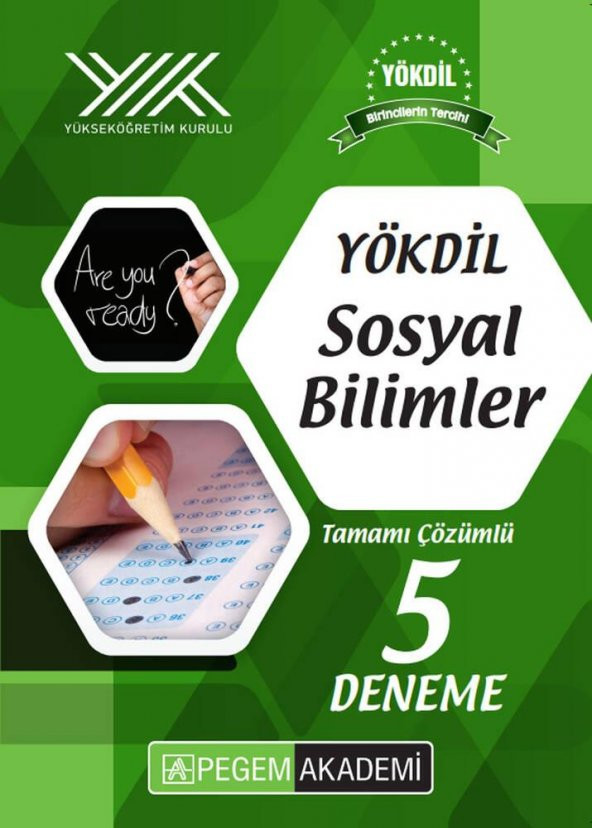 YÖKDİL Sosyal Bilimler Tamamı Çözümlü 5 Deneme Pegem Yayınları