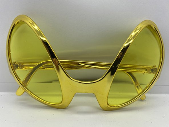 Retro Gözlük - 80 li 90 lı Yıllar Parti Gözlüğü Gold Renk 8x13 cm (579)