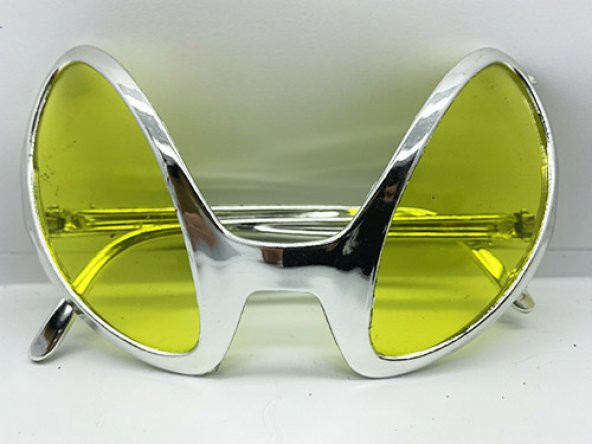 Retro Gözlük - 80 li 90 lı Yıllar Parti Gözlüğü Gümüş Renk 8x13 cm (579)