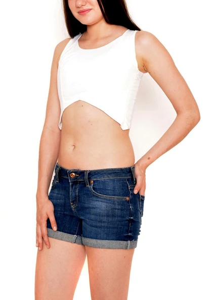 3080 - Beyaz Bayan Büstiyer Bluz ürün görseli 1