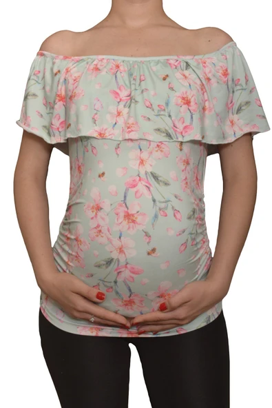 LuvmaBelly  Maternity 2514 Kayık Yaka Hamile Bluzu ürün görseli