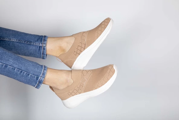 Basskan Koz Camel Günlük Triko Spor Ayakkabı - Resim 3