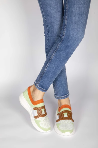 Basskan Toky Su Yeşili Triko Tokalı Günlük Yürüyüş Spor Ayakkabısı - Resim 3