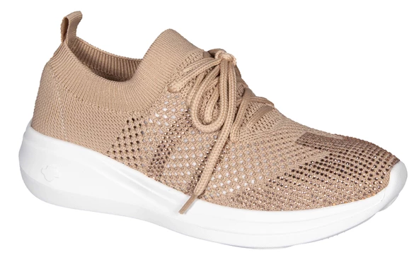 Basskan Kahve Begusa Triko Taşlı Sneaker