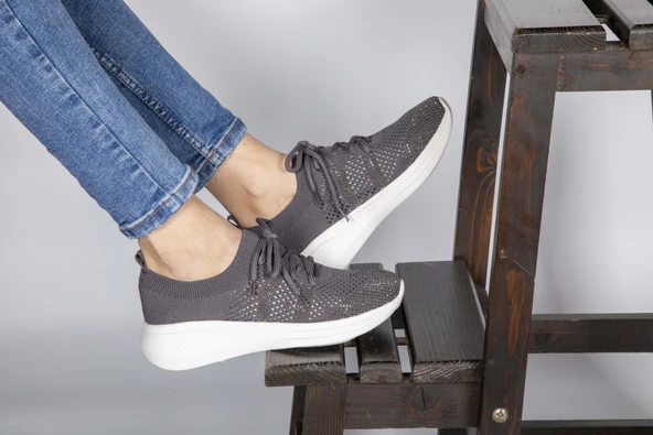 Basskan Füme Begus Triko Taşlı Sneaker