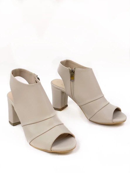 Basskan Kadın Konl Bej Günlük Topuklu Ayakkabı - 3