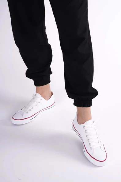 UNISEX BEYAZ KETEN AYAKKABI - 2