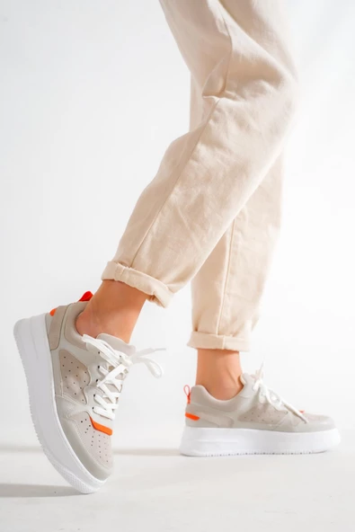 BASSKAN BAYAN GRİ GÜNLÜK YÜRÜYÜŞ SNEAKER SPOR AYAKKABI - Resim 2