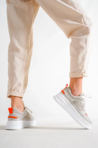 BASSKAN BAYAN GRİ GÜNLÜK YÜRÜYÜŞ SNEAKER SPOR AYAKKABI - Resim 3